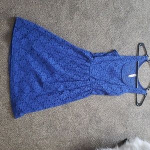 Blue floral dress with back cutout